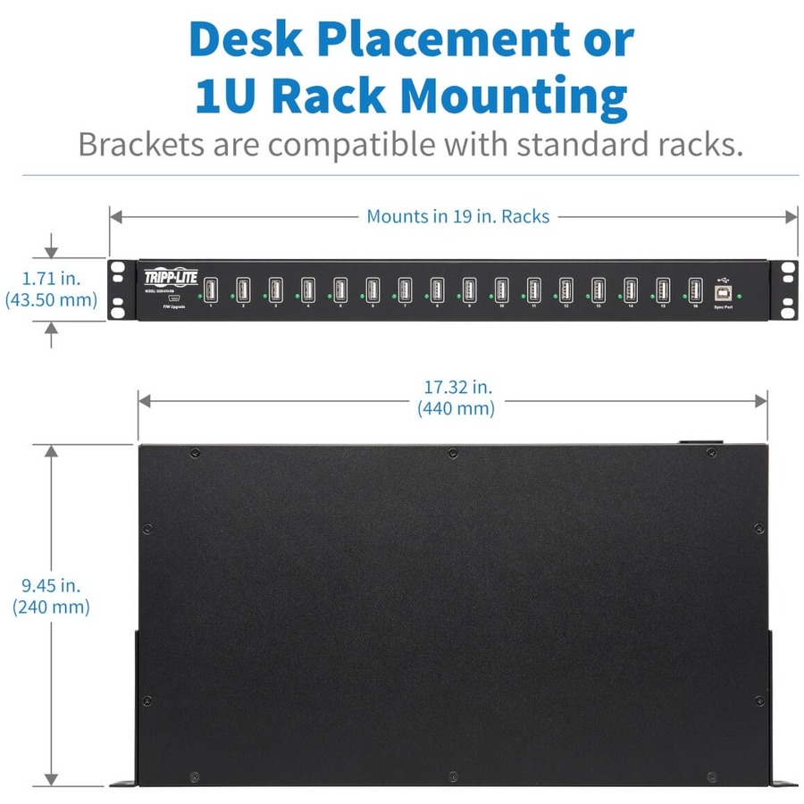 Tripp Lite by Eaton 16-Port USB Charging Station with Syncing Function - 5V 40A / 200W USB Charger Output, TAA