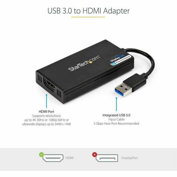StarTech USB 3.0 to 4K HDMI® External Multi Monitor Video Graphics Adapter (USB32HD4K)