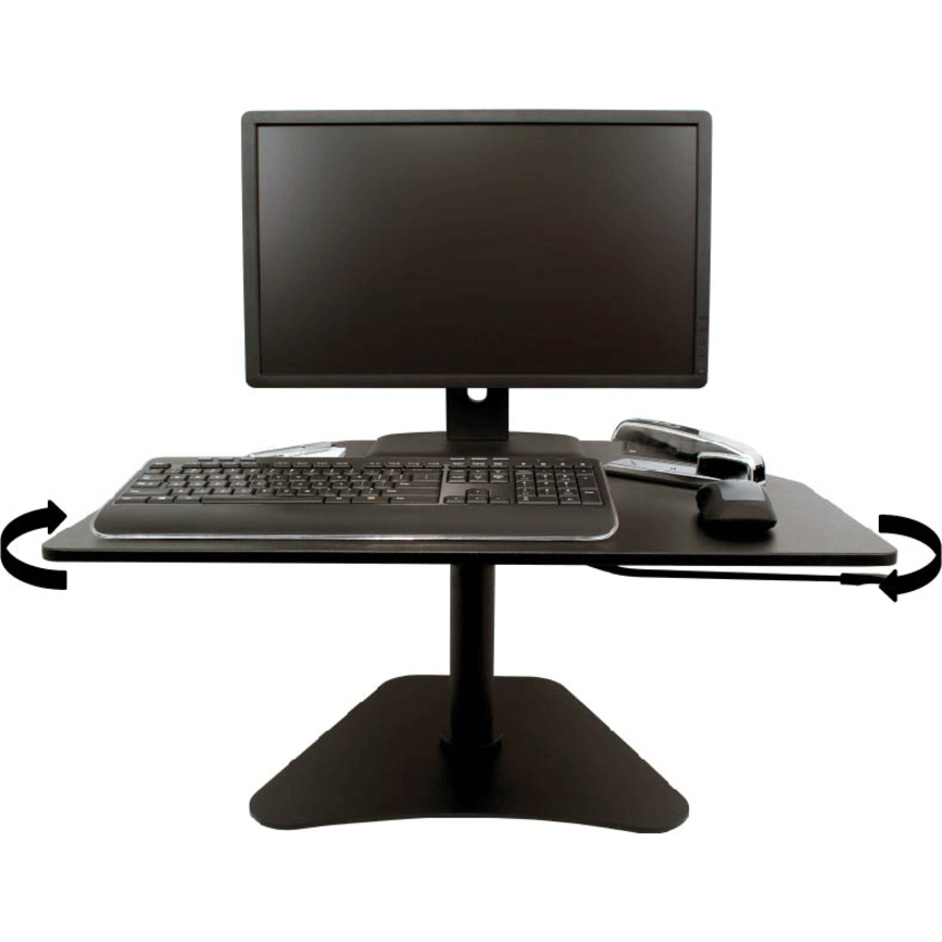 Victor High Rise Adjstble Stand-Up Desk Converter - Flat Panel Display Type Supported - 12" (304.80 mm) Height x 28" (711.20 mm) Width x 23" (584.20 mm) Depth - Desktop - Laminate - Steel, Wood - Black - Desktop Risers - VCTDC200