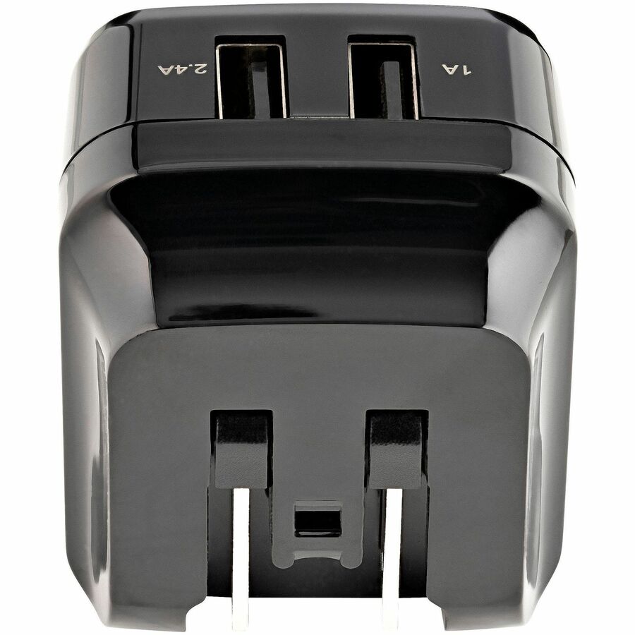 StarTech Travel USB Wall Charger - 2 Port - Black - Universal Travel Adapter - International Power Adapter - USB Charger