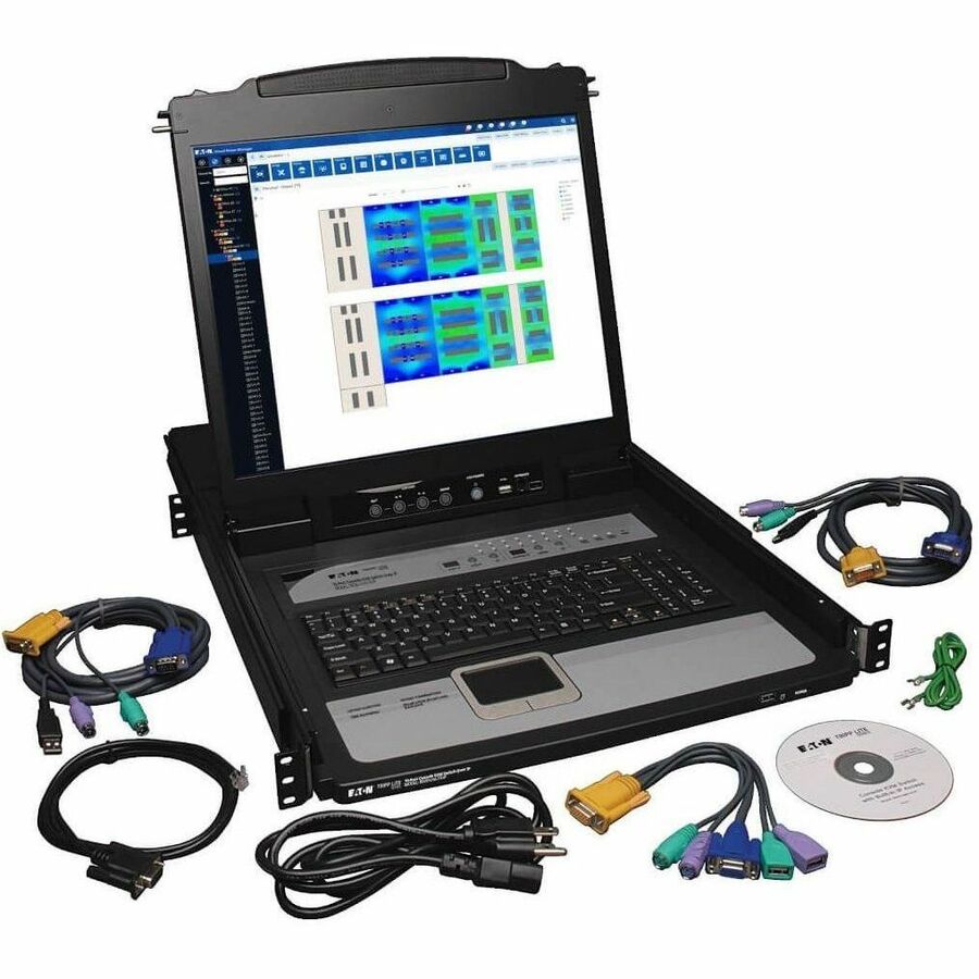 Eaton Tripp Lite Series NetDirector 16-Port 1U Rack-Mount Console IP KVM Switch with 19 in. LCD, TAA