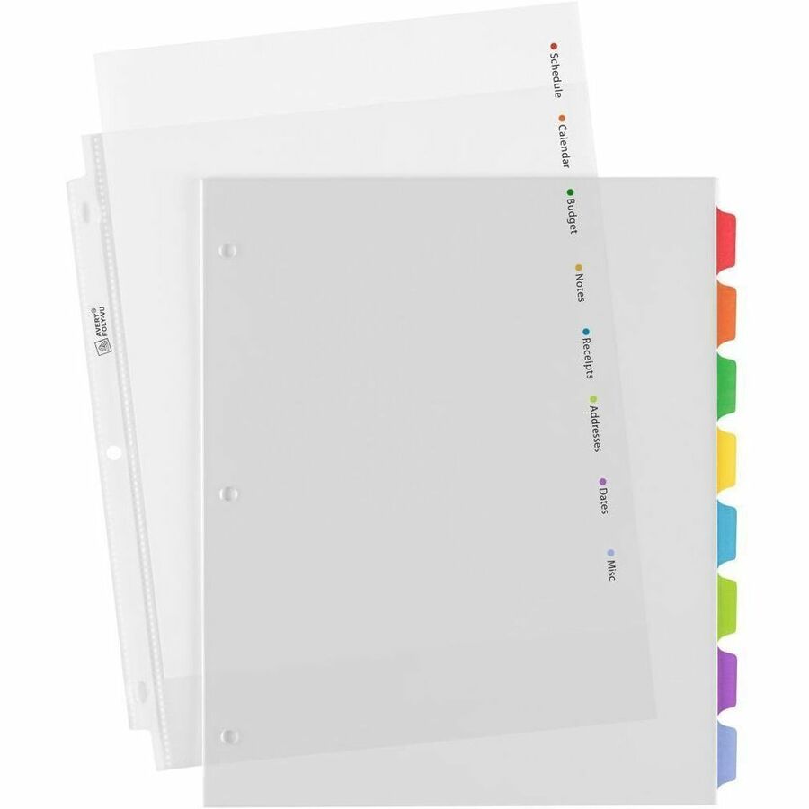 Avery&reg; Clear Easy View Durable Plastic Dividers 8 tabs, 1 set