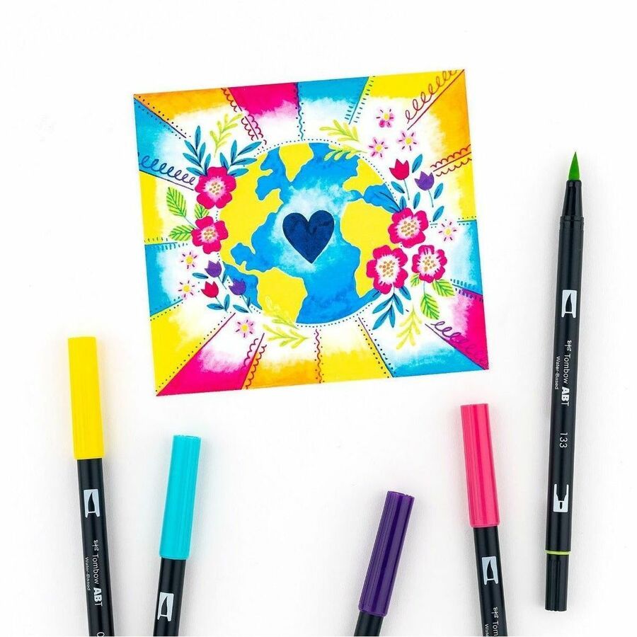 Tombow Dual Brush Pen Art Markers, Bright, 10-Pack