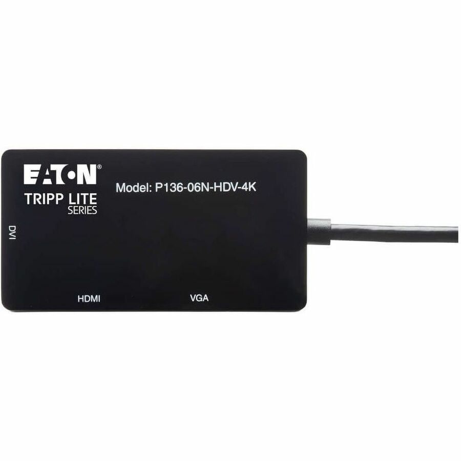 Eaton Tripp Lite Series DisplayPort to VGA/DVI/HDMI All-in-One Converter Adapter, DP ver 1.2, 4K 30 Hz HDMI