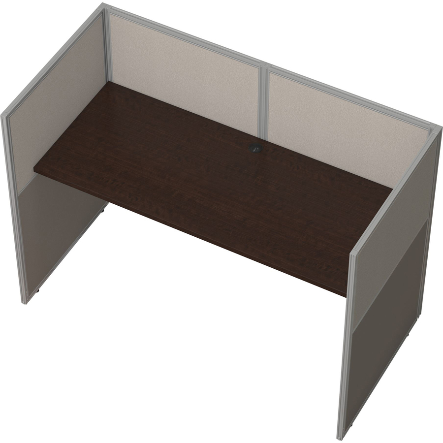 Bush Business Furniture Easy Office 60W Straight Desk Closed Office - High Pressure Laminate (HPL), Mocha Cherry Top - 1" Table Top Thickness - 44.88" Height x 61.02" Width x 30.51" Depth - Assembly Required - Light Gray, Storm Gray - Fabric, Metal, Engin