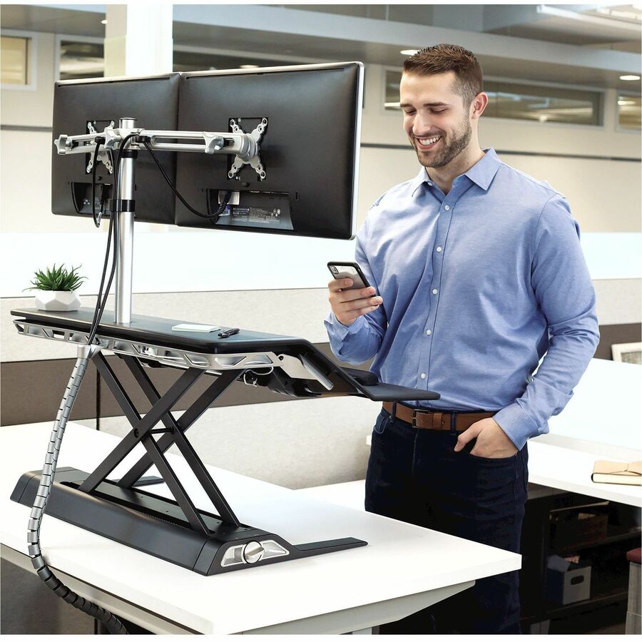 Fellowes Lotus Mounting Arm for Monitor - Silver - 2 Display(s) Supported - 27" Screen Support - 26 lb Load Capacity - 1 Each