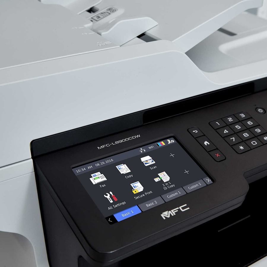 Brother Business Color Laser All-in-One MFC-L8900CDW - Duplex Print - Wireless Networking - Copier/Fax/Printer/Scanner - 33 ppm Mono/33 ppm Color Print - 2400 x 600 dpi class - 5" LCD Touchscreen - Gigabit Ethernet - Wireless LAN - USB 2.0