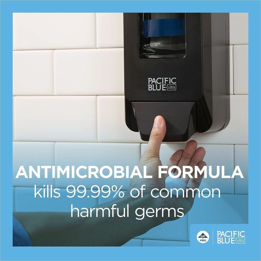 Pacific Blue Ultra Manual Dispenser Refills - Fragrance-free Scent - 1.27 quart - Bottle Dispenser - Bacteria Remover, Kill Germs - Hand, Food Processing Industry, Restroom - Antibacterial - Clear - Recycled - Dye-free, pH Balanced - 1 / Each