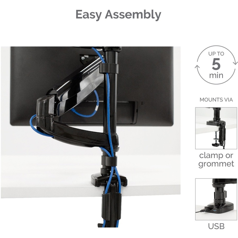 Fellowes Platinum Series Dual Stacking Monitor Arm - 2 Display(s) Supported27" Screen Support - 19.96 kg Load Capacity - 1 Each - Monitor Arms - FEL8043401