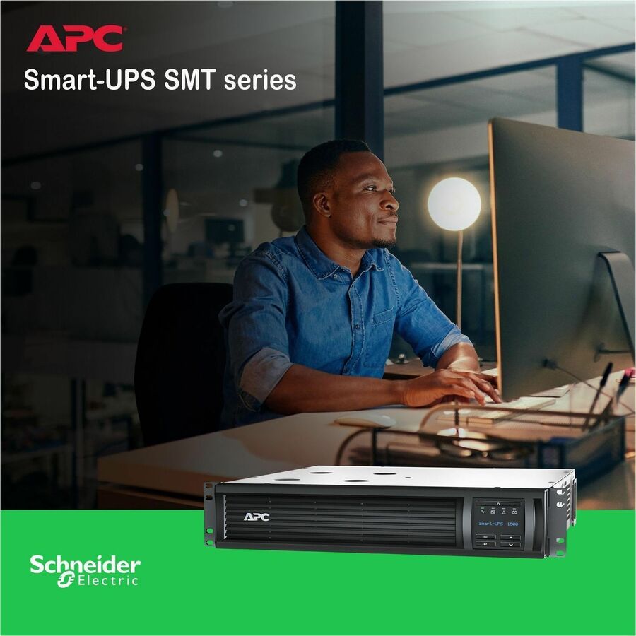 APC Smart-UPS, Line Interactive, 1500VA, Rackmount 2U, 120V, 6x NEMA 5-15R outlets, SmartConnect Port+SmartSlot, AVR, LCD