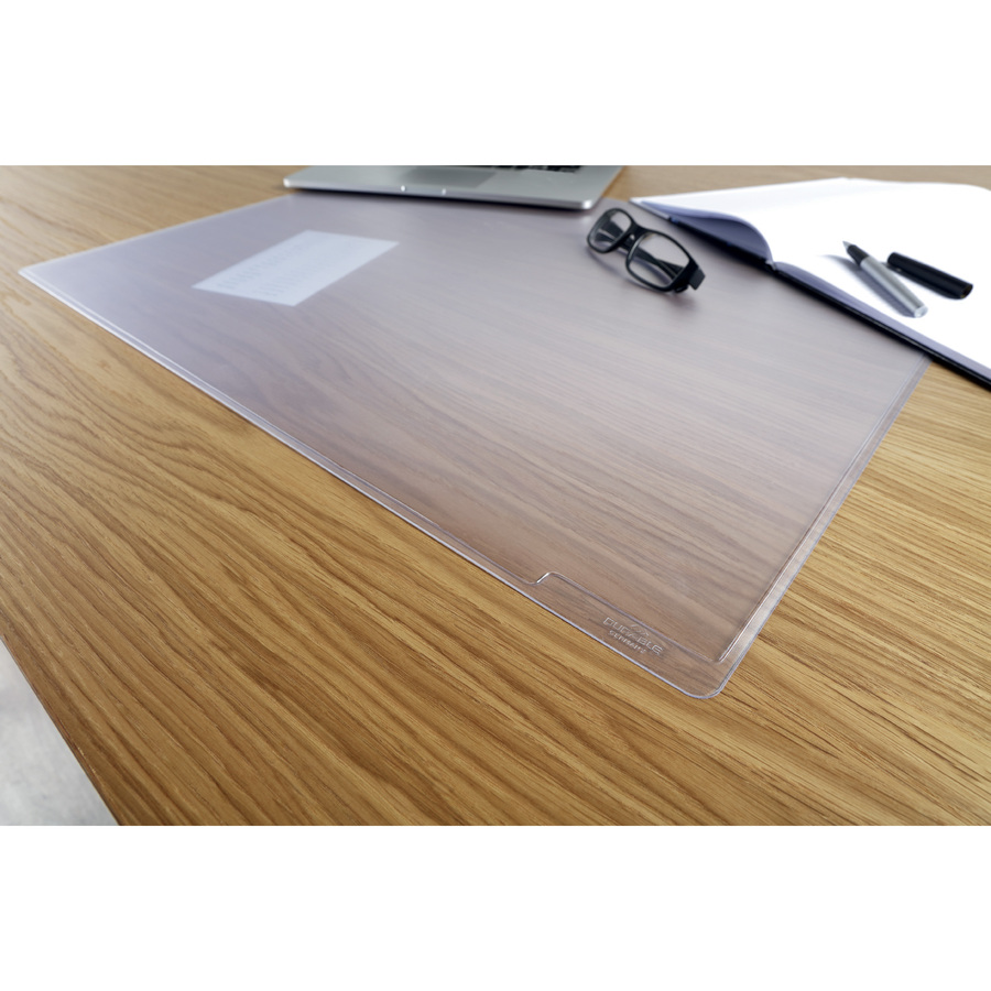 DURABLE Duraglas Desk Pad - 15.74" Width x 20.86" Depth - Polyvinyl Chloride (PVC) - Transparent - Desk Pads - DBL711219