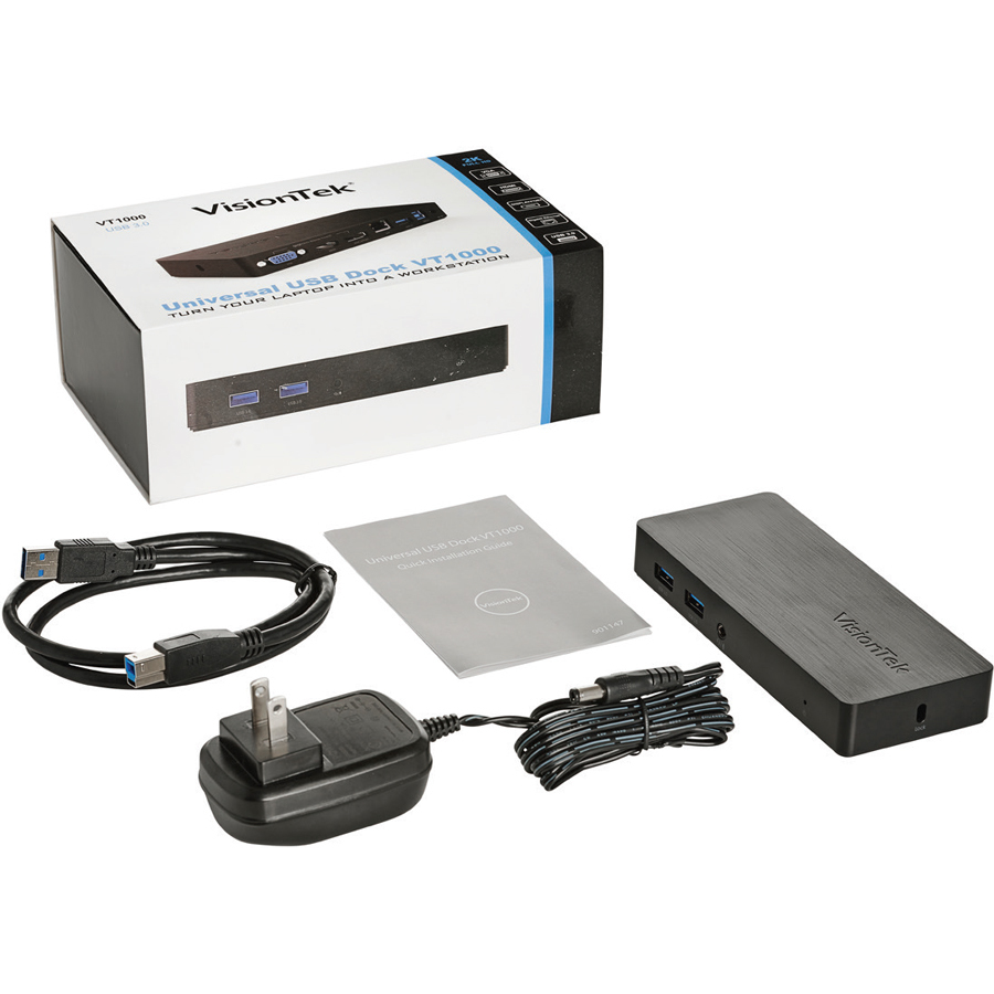 VisionTek VT1000 USB 3.0 Docking Station Dual Display