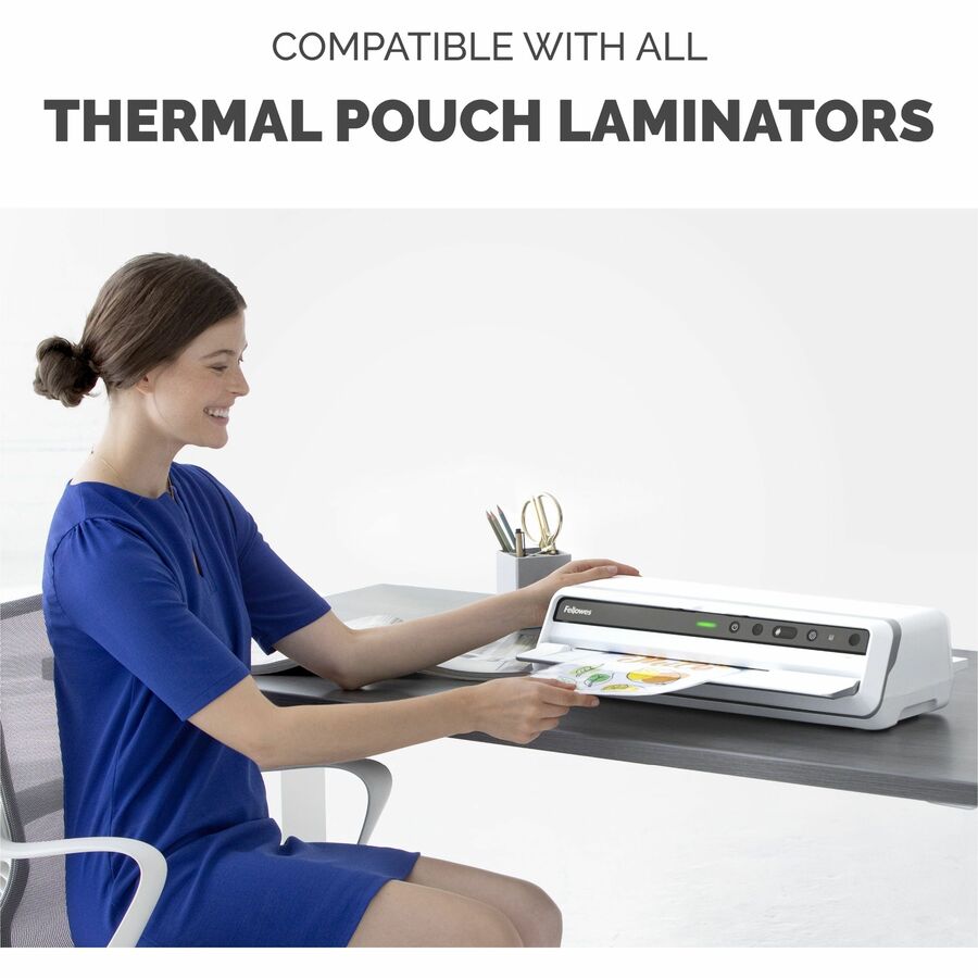 Fellowes Letter-Size Thermal Laminating Pouches - Sheet Size Supported: Letter 8.50" Width x 11" Length - Laminating Pouch/Sheet Size: 9" Width5 mil Thickness - Glossy - for Document - Photo-safe, Durable - Clear - 50 / Pack