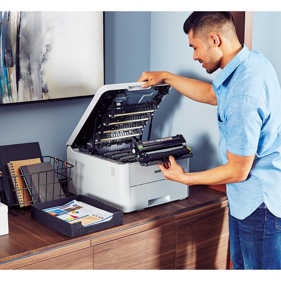 Brother HL-L3210CW Compact Digital Color Printer Providing Laser Quality Results with Wireless - 19 ppm Mono / 19 ppm Color - 600 x 2400 dpi Print - 251 Sheets Input - Wireless LAN - Wi-Fi Direct, Google Cloud Print, Apple AirPrint, Mopria, Brother iPrint