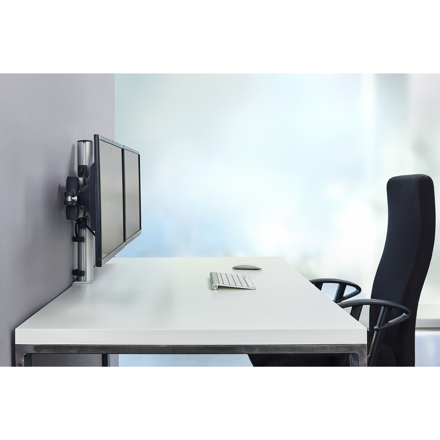 Novus TSS Duo 220+0260+000 Mounting Arm for Monitor - Silver, Black - Height Adjustable - 2 Display(s) Supported - 48 lb Load Capacity - 75 x 100 - 1