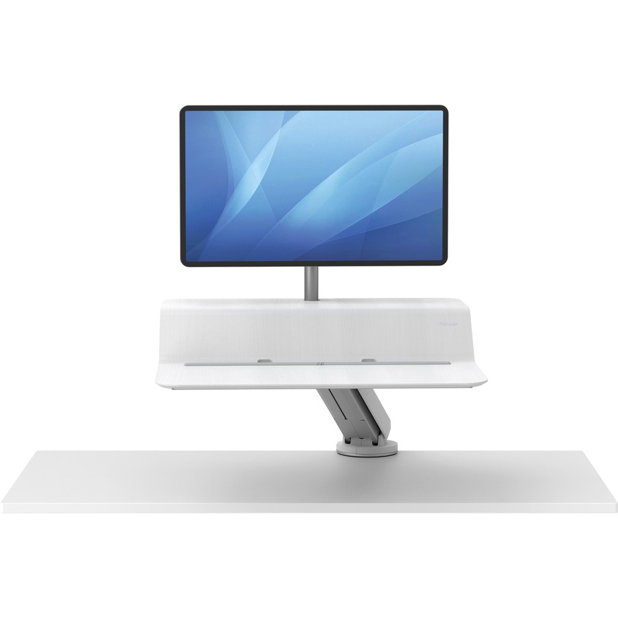 Fellowes Lotus™ RT Sit-Stand Workstation White Single - 1 Display(s) Supported - 1 Each - LCD Monitor/Plasma Mounts - FEL8081701