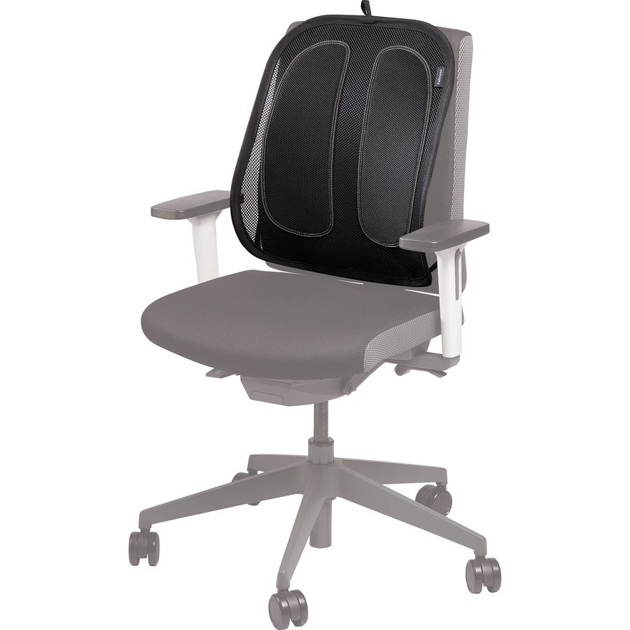 Fellowes Office Suites™ Mesh Back Support - Strap Mount - Black - Mesh Fabric - Back Supports - FEL9191301