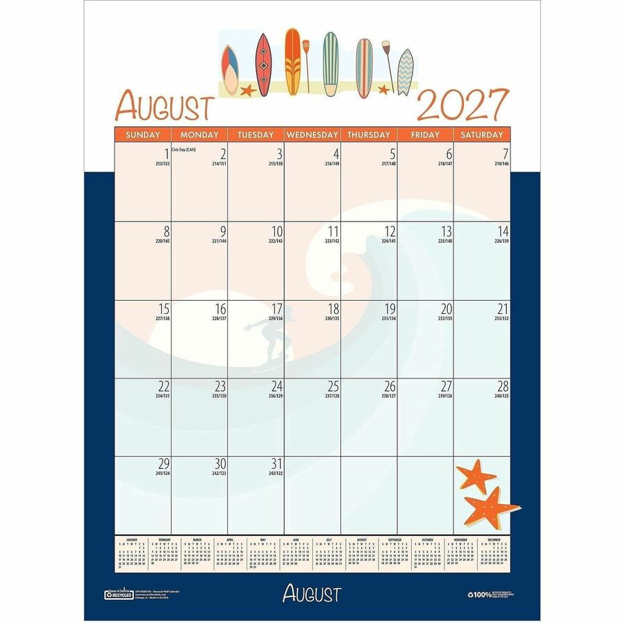 Picture of House of Doolittle Monthly Wall Calendar Seasonal Holiday Depictions 12 x 16-1/2 Inches