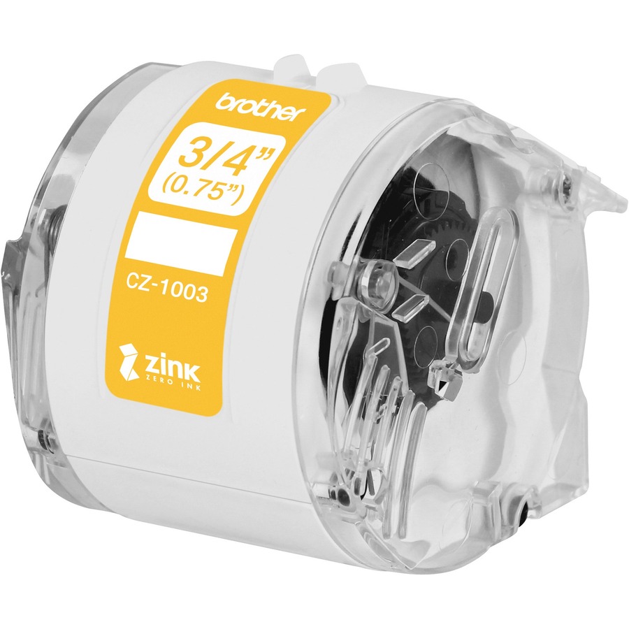 Brother Genuine CZ-1003 continuous length ¾" (0.75") 19 mm wide x 16.4 ft. (5 m) long label roll featuring Zero Ink technology