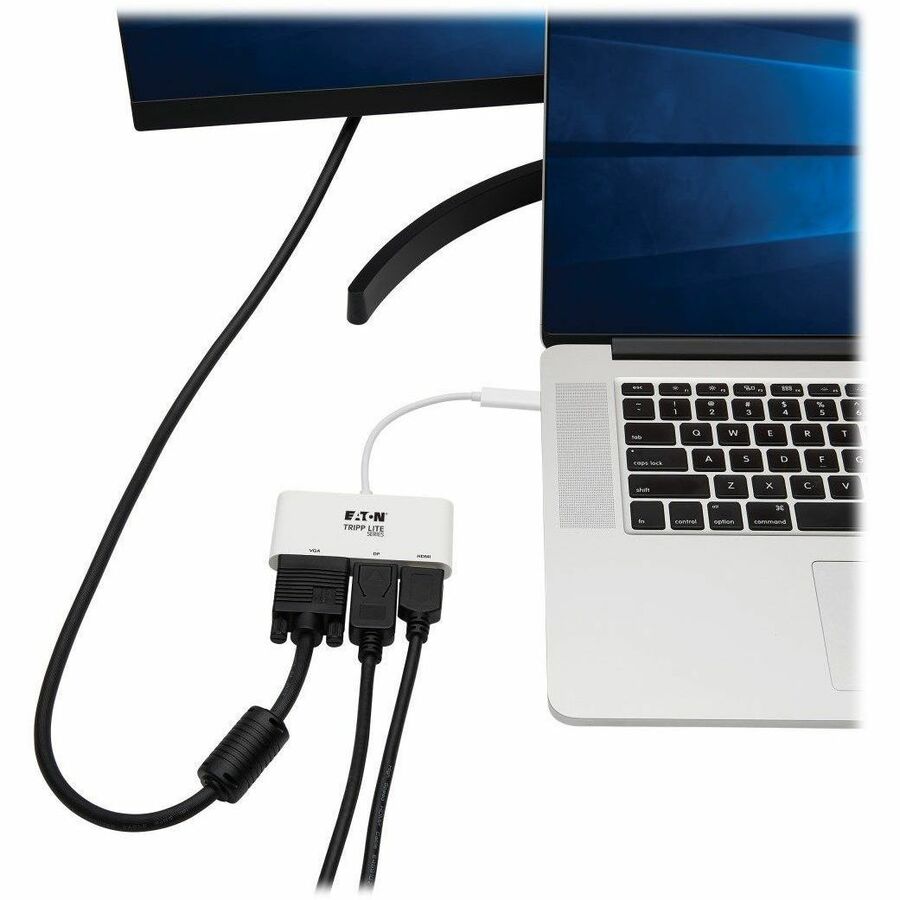 Tripp Lite by Eaton USB-C Triple Display Adapter 4K 60Hz HDMI Displayport and VGA with MST