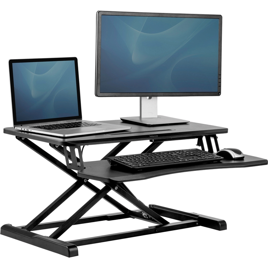 Fellowes Corsivo Sit-Stand Workstation - 4.5" Height x 31.5" Width x 24.1" Depth - Black