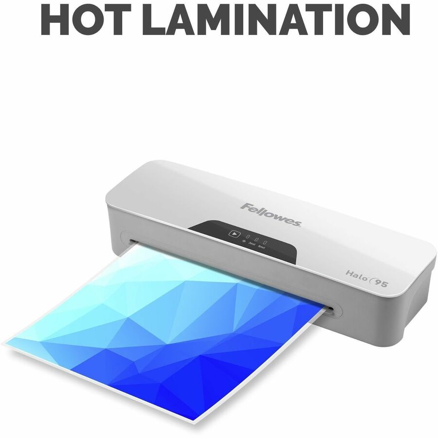 Fellowes Halo™ 95 Thermal Laminatorfor Home, School or Office with 10 Pouch Starter Kit, Easy to Use, 1 Minute Warm-Up, Jam-Free - Pouch - Release Lever - 3" x 13.5" x 4.4"