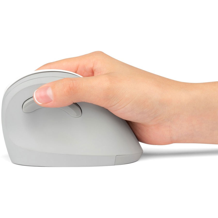 Kensington Pro Fit Ergo Vertical Wireless Mouse - White/Grey - Mice - KMWK75520WW