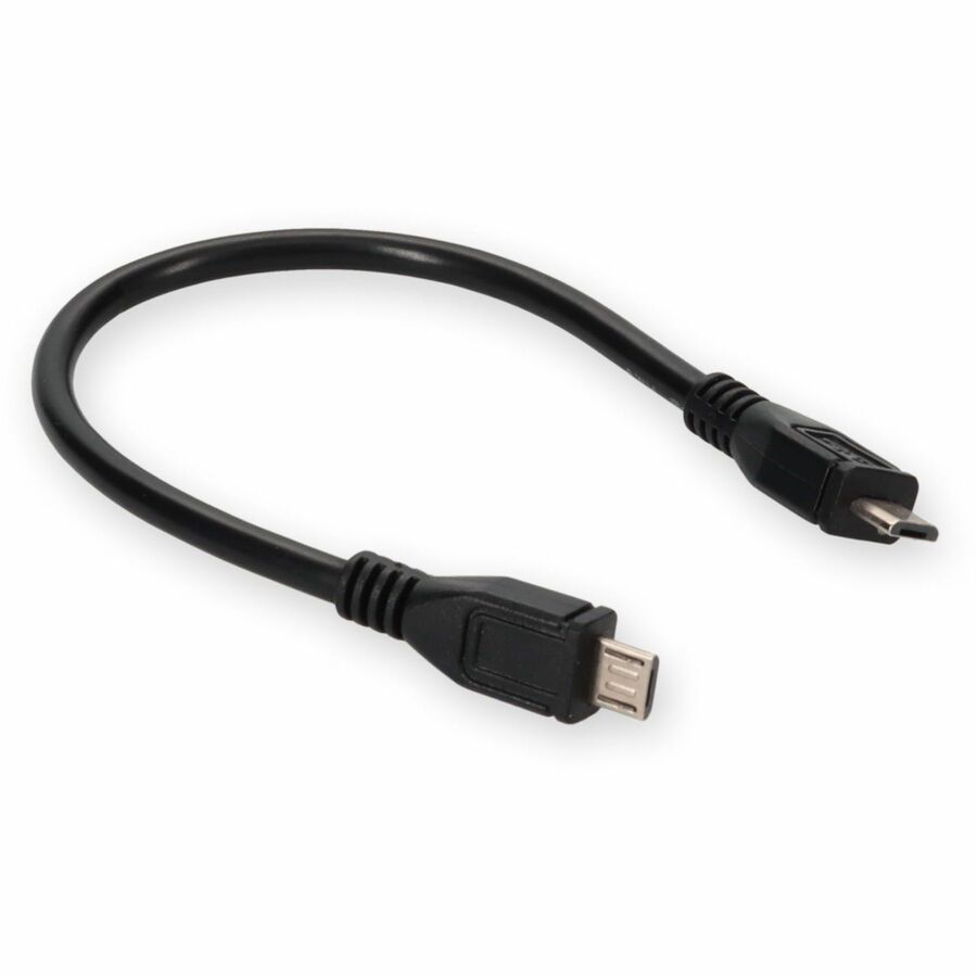Black 1 ft Micro-USB 2.0 male to USB 2.0 female on-the-go cable — alternate view 6