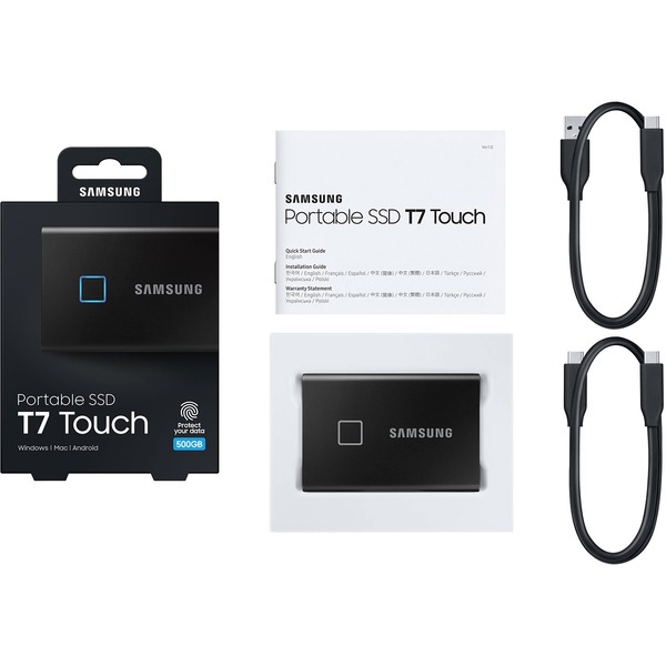 Samsung T7 Touch 500GB USB3.2  Black External Solid State Drive