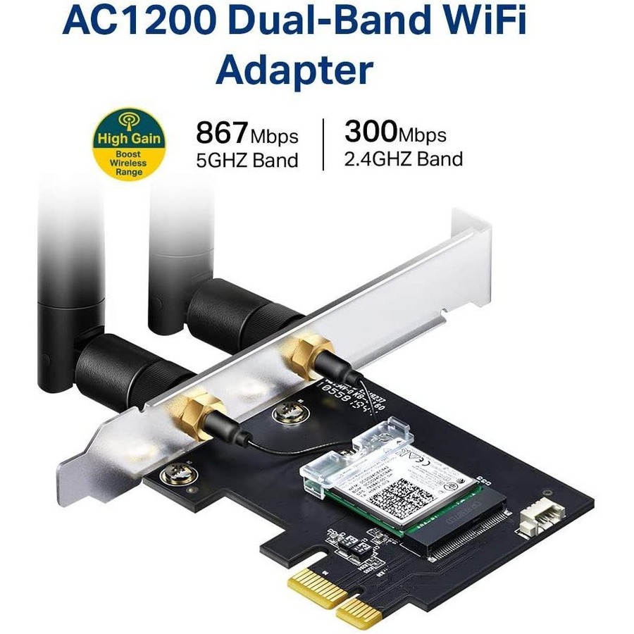 Buy TP-Link AC1200 Wireless WiFi PCIe Card 2.4G/5G Dual Band Wi-Fi PCI  Express Adapter Low Profile, Long Range Beamforming Heat Sink Technology  Supports Windows 10/8.1/8/7/XP (Archer T4E) at Reliance Digital