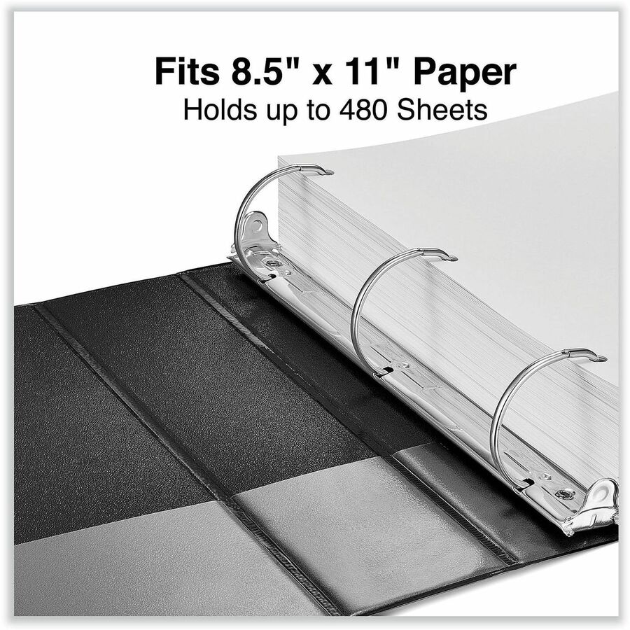 Universal Slant D-Ring View Binder, 3 Rings, 2" Capacity, 11 x 8.5, Black - 2" Binder Capacity - Letter - 8 1/2" x 11" Sheet Size - 500 Sheet Capacity - 3 Ring(s) - Fastener(s): Ring - Pocket(s): 2, Inside Front & Back - Polypropylene - Black - Non-stick 