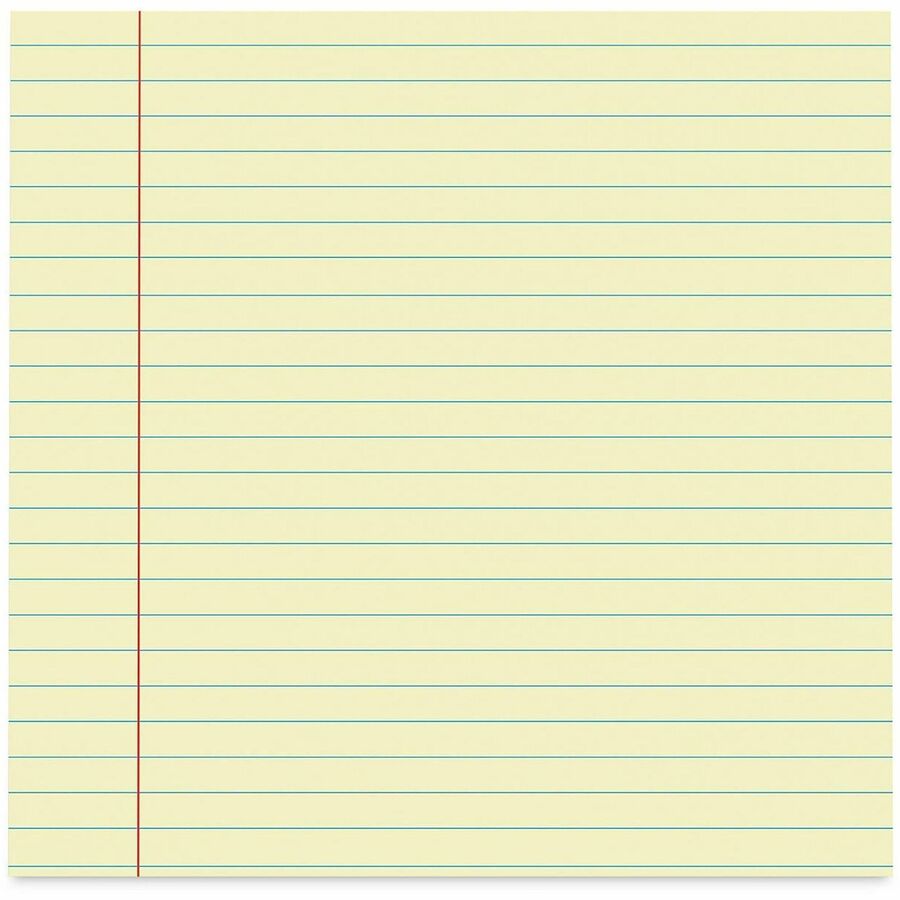 Universal Glue Top Pads, Wide/Legal Rule, 50 Canary-Yellow 8.5 x 11 Sheets, Dozen - 1 Subject(s) - 50 Sheets - Glued - Wide Ruled, Legal Ruled Front Ruling - 16 lb Basis Weight - 11" Height x 8.5" Width - Canary Paper - Chipboard Cover - 1 Dozen