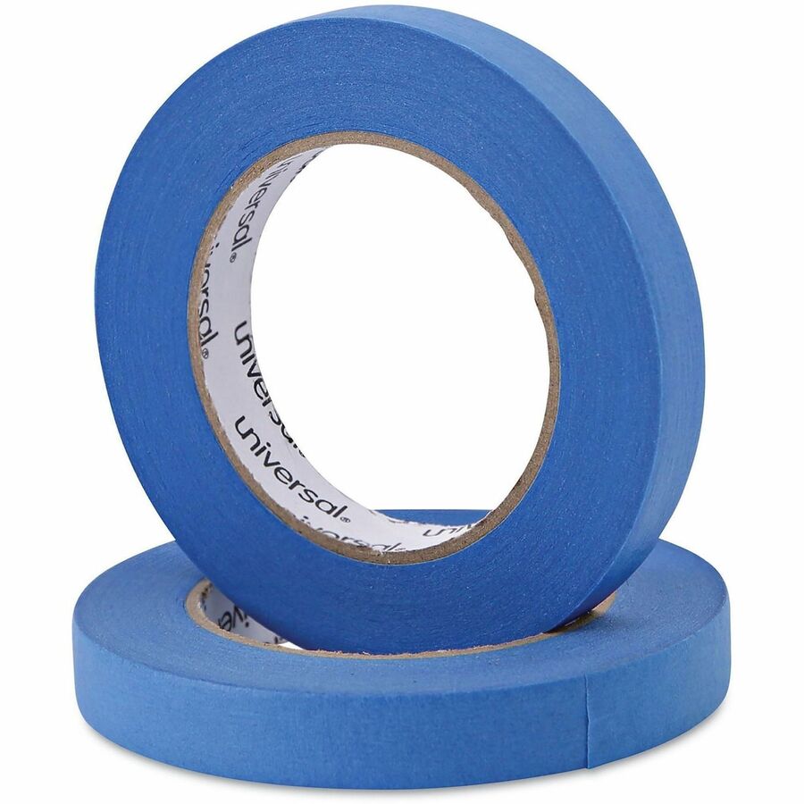 Universal Masking Tape - 59.93 yd Length x 0.71" Width x 5 mil Thickness - 3" Core - Blue - Synthetic Rubber - Crepe Paper Backing - 2 / Pack