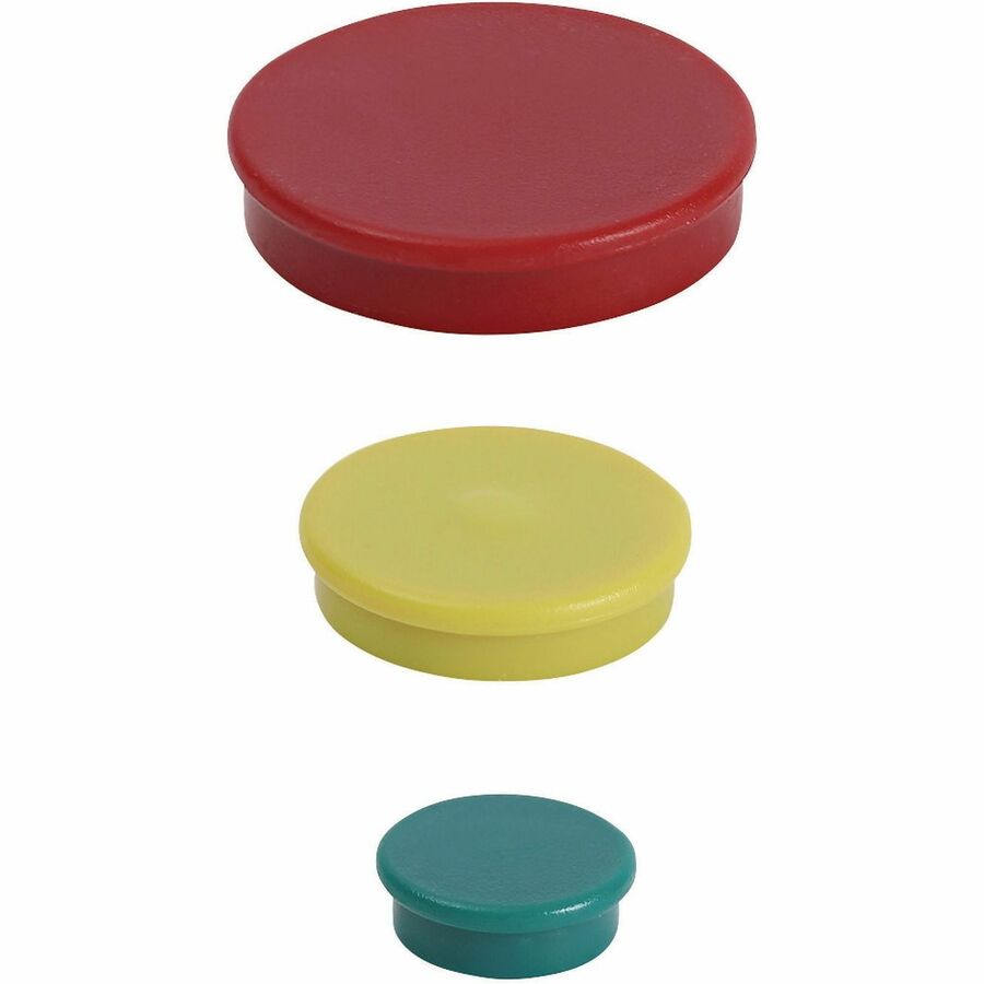 Universal Board Magnet - Circle - Heavy Duty - 30 / Pack - Assorted, Blue, Green, Red, White, Yellow