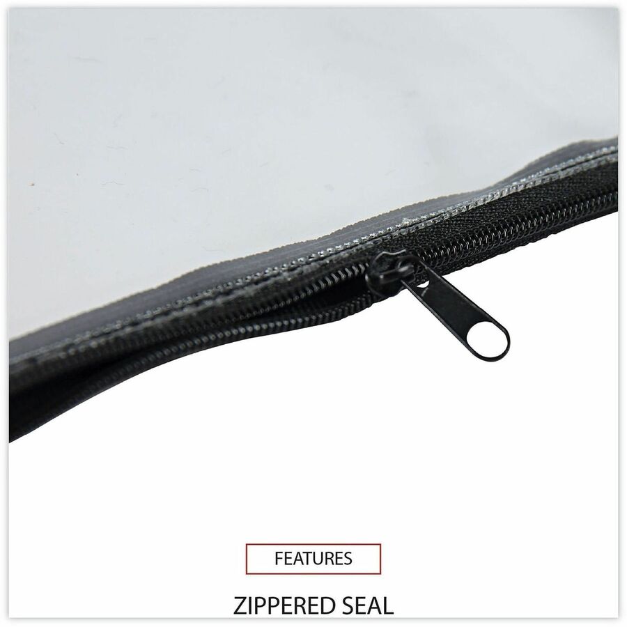 Universal Carrying Case (Wallet) Cash - Clear, Black - Faux Leather Polyurethane Body - 6" Height x 11" Width - 2 Pack