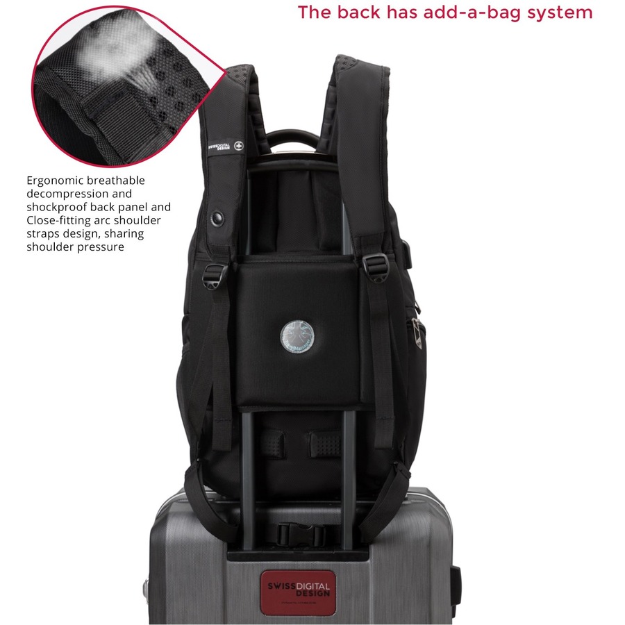 Swissdigital Neptune Massage Backpack – 15.6? Laptop Pocket
