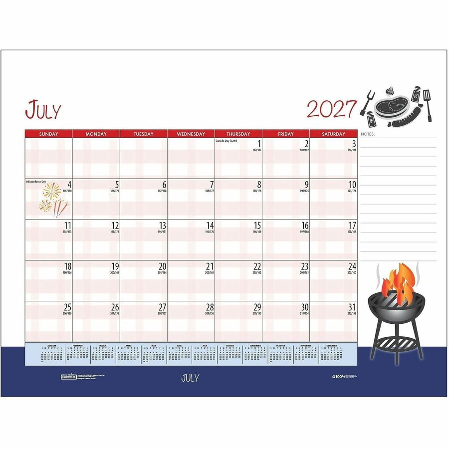 Picture of House of Doolittle Seasonal Holiday Deskpad Calendar