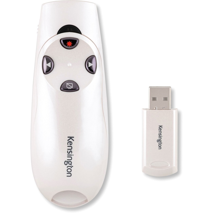 Kensington Presenter Expert Wireless with Red Laser - Pearl White - Wireless - Radio Frequency - 2.40 GHz - Pearl White - USB - 6 Button(s) - Laser Pointers - KMWK75773WW