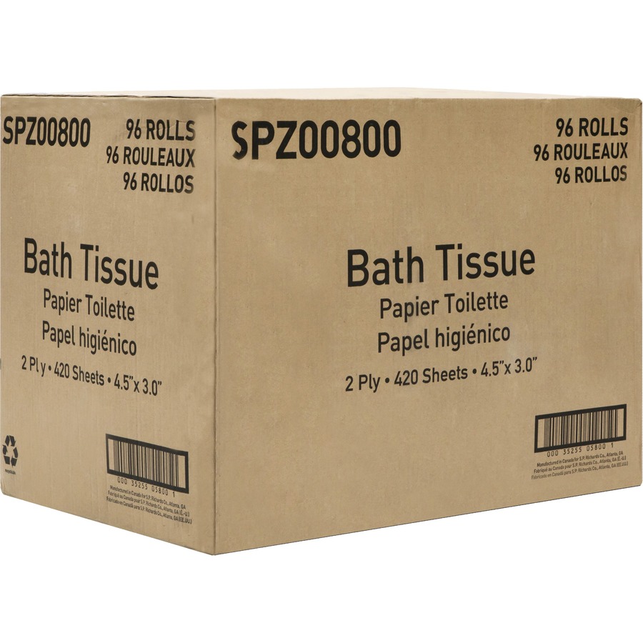 Special Buy 2-ply Bath Tissue - 2 Ply - 4.50" x 3" - 420 Sheets/Roll - 1.64" Core - White - 96 / Carton