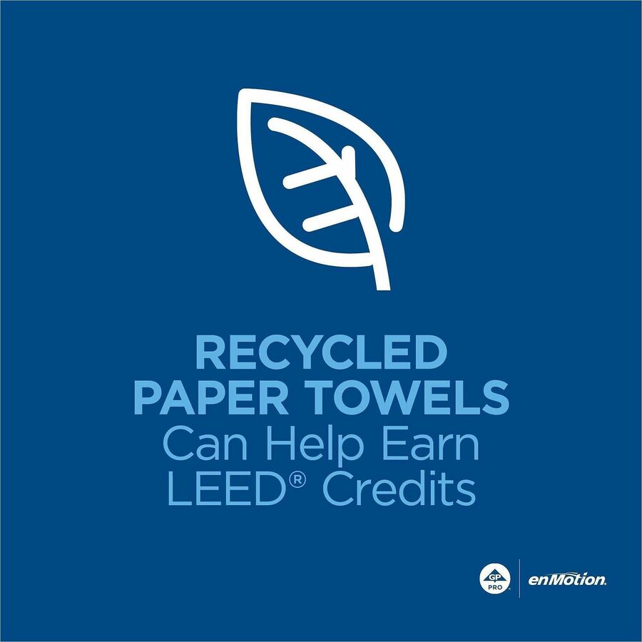 enMotion 1-Ply Paper Towel Rolls, EPA, 8-1/4" x 550', White, Case Of 6 Rolls - 1 Ply - 1 3/4" Core - White - 6 Rolls Per CaseCase - 6 / Case