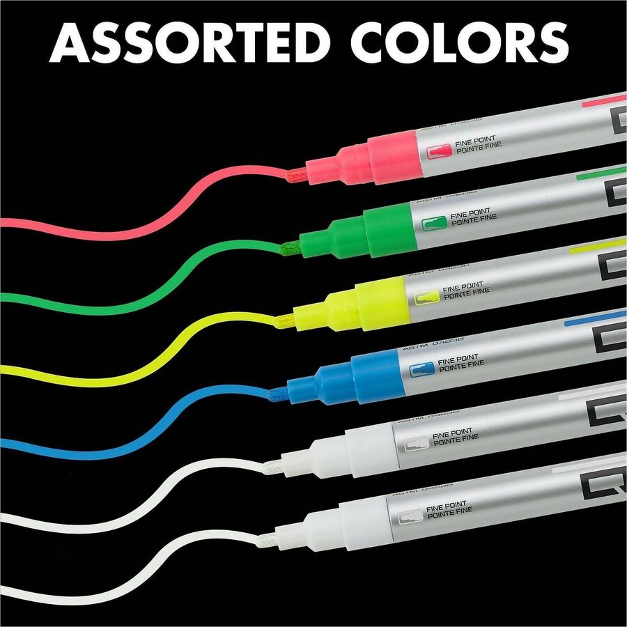 Quartet Glass Board Fine Tip Neon Markers