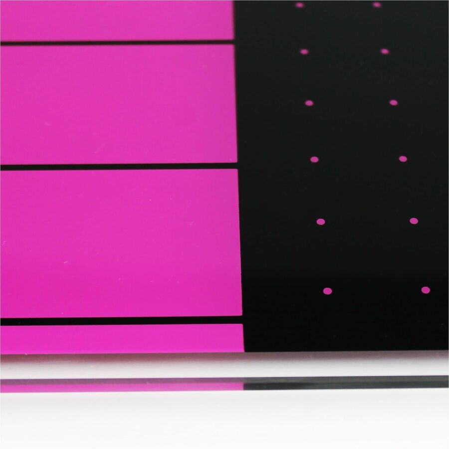 Viztex® Glacier Violet & Black Plan & Grid Glass Dry Erase Board - 17" x 23" - 17" (1.4 ft) Width x 23" (1.9 ft) Height - Violet Tempered Glass Surface - Rectangle - Magnetic - Durable, Smudge Resistant, Magnetic, Frameless, Ghost Resistant, Stain Res