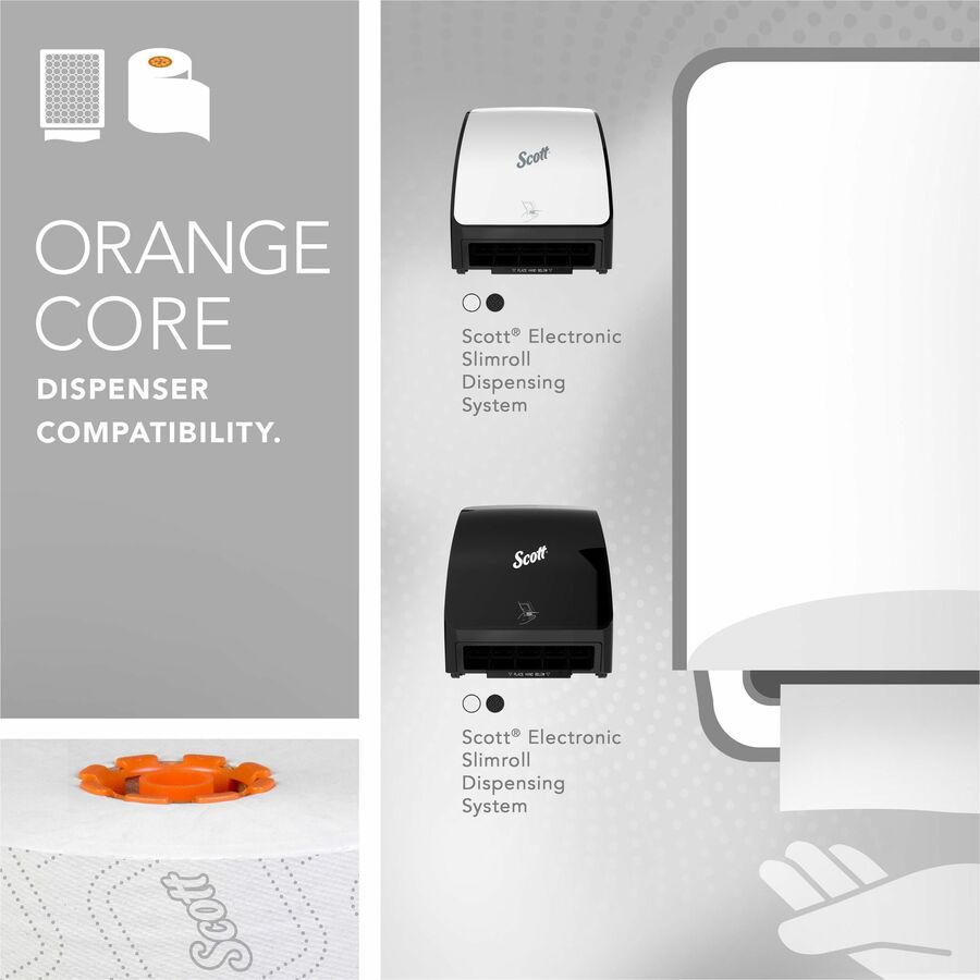 Scott Paper Towel - 8" x 580 ft - White, Orange - Paper - 6 / Box