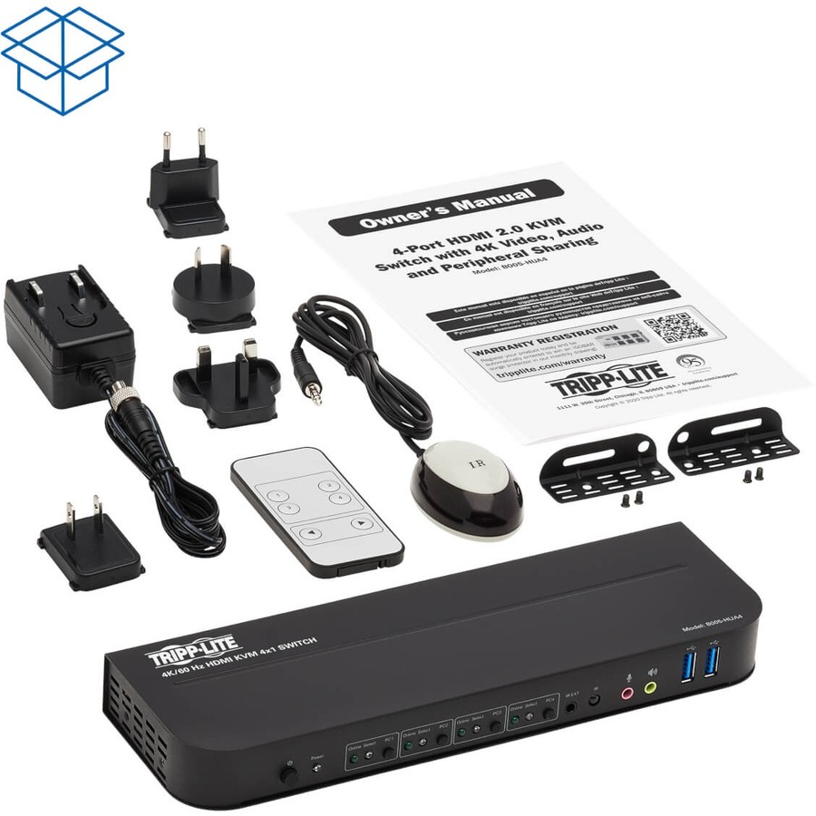 Tripp Lite by Eaton 4-Port HDMI/USB KVM Switch - 4K 60 Hz HDR HDCP 2.2 IR USB Sharing