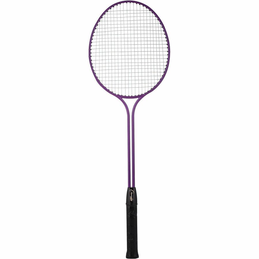 Champion Sports Tempered Steel Twin Shaft Badminton Racket Set - Red, Orange, Yellow, Green, Blue, Purple - Nylon, Leather, Tempered Steel