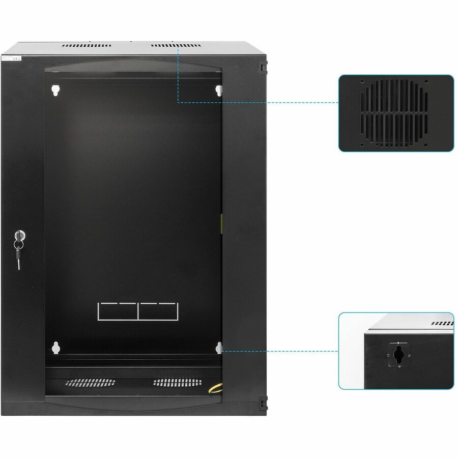 INTELLINET 15U DOUBLE-SECTIONED 19IN WALLMOUNT CABINET, FULLY ASSEMBLED, TEMPERE — alternate view 6