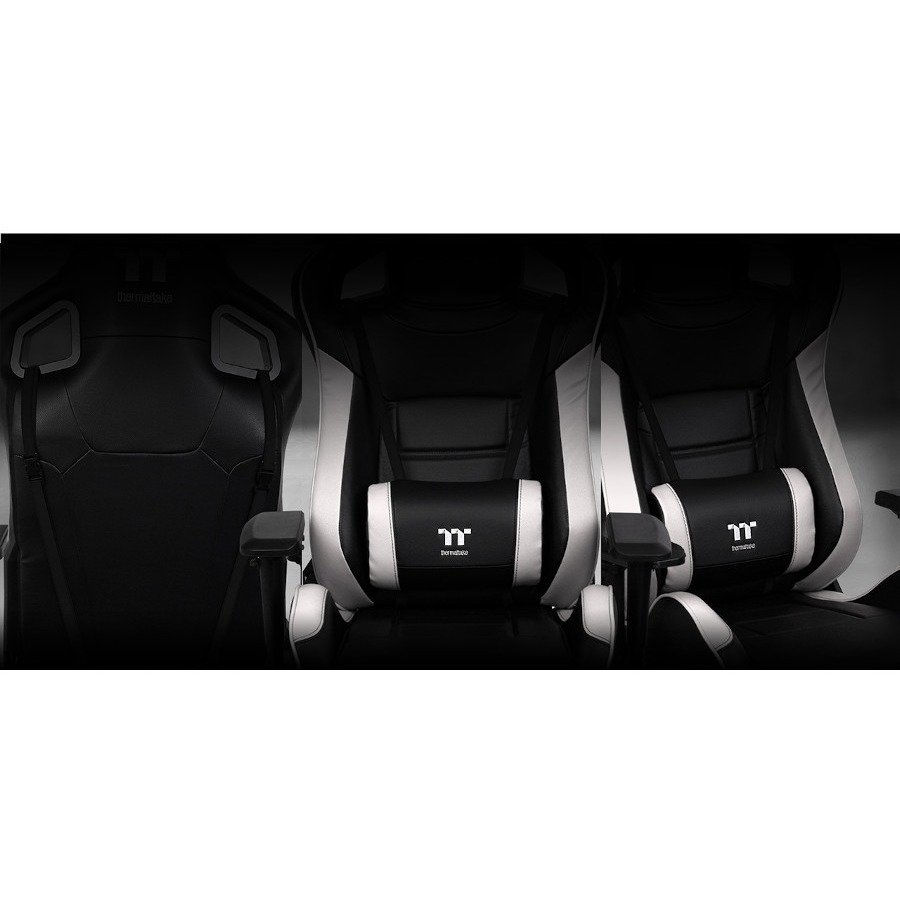 Thermaltake X Fit Black White gaming chair with contoured backrest and high-density padding — alternate view 6