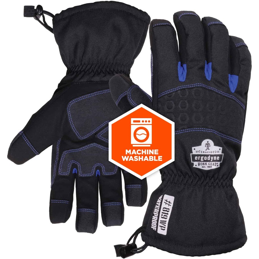 Ergodyne ProFlex 910 Half-Finger Impact Gloves + Wrist Support - Small Size  - Half Finger - Black - Anti-Vibration, Shock Resistant, Impact Resistant