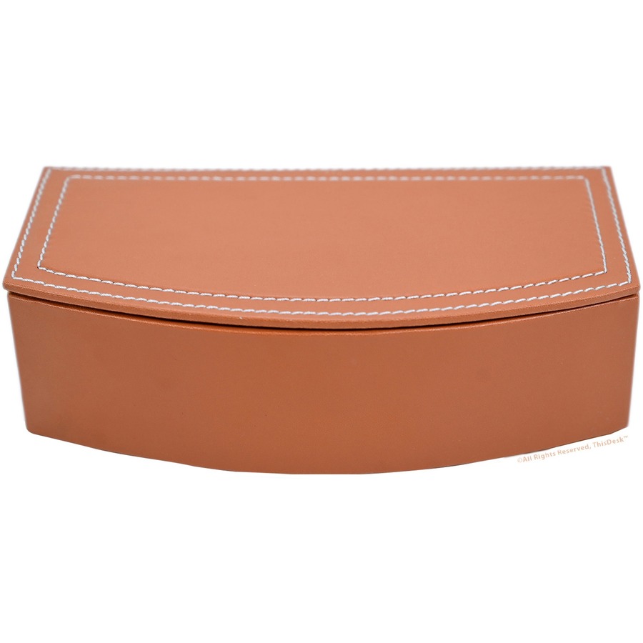 Dacasso 5-piece Home/Office Leather Desk Accessory Set - Velveteen, PU Leather - Tan - 1 Each 7