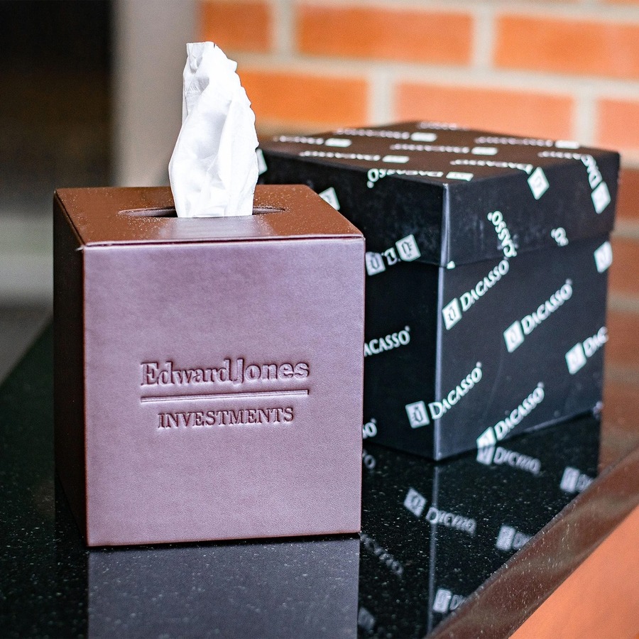 Dacasso Leatherette Tissue Box Cover - Leatherette, Velveteen, Felt